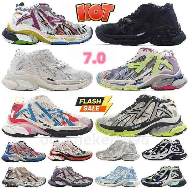 Дизайнерская обувь Tracks 7.0 Runners Повседневная обувь на платформе для бега Graffiti Белый Черный Transmit Женщины Мужчины Треки Кроссовки Runner 7 кроссовки