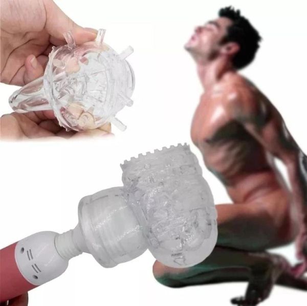 Estimulador chapelaria varinha mágica massageador av vibrador cabeça acessório para masculino pênis ereção ampliador bomba sexy products5805567