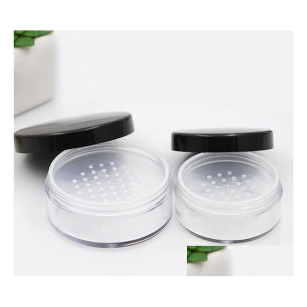 Compatti ricaricabili 30G 50G Scatola sfusa Portatile Soffio di plastica Setaccio Contenitore cosmetico vuoto Barattoli Vaso Strumento di bellezza Consegna goccia Salute Dhg3W