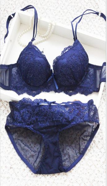 Novo 2019 de alta qualidade bonito rosa azul preto vermelho reunir sexy renda branca bordado almofada modelos finos meninas roupa interior conjunto sutiã 4914931