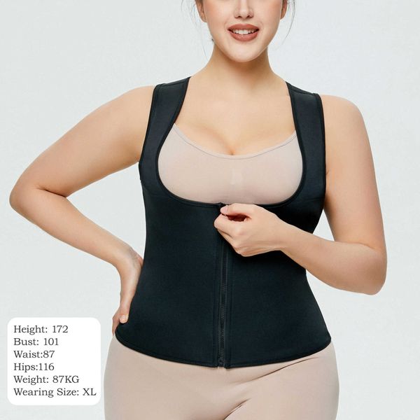 donna Vita Tummy Shaper trainer fitness contenitivo modellante top per vestiti con bottoni regolabili doppia vita che stringe la sudorazione e cintura