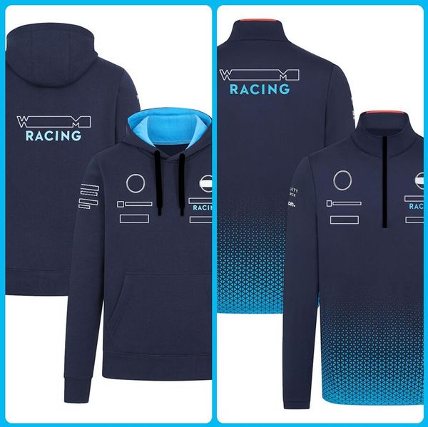 Uniforme de corrida de Fórmula 1 F1 com capuz jaqueta totalmente aberta 2024 Equipe de Fórmula 1 roupas esportivas periféricas semi-zíper