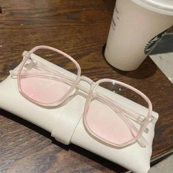 Occhiali da sole 2024 Coreano Oversize Graduale Rosa Polvere Fard Occhiali Moda Computer Goggle Blocco della Luce Blu delle Donne