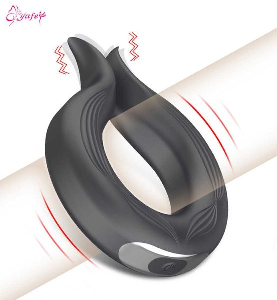 Nuovo 10 velocità anello del pene vibratore per gli uomini ritardare l'eiaculazione erotico giocattolo del sesso maschile castità anello del rubinetto vibratori per gay adulti C8354853