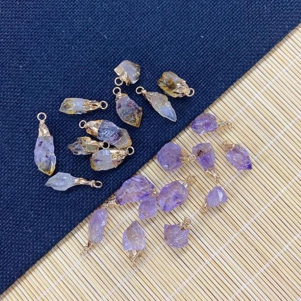 Encantos 1 pcs Pedra Natural Irregular Pingente de Cristal Moda Pequeno Usado em IDY Jóias Fazendo Colar Pulseira Size7x15-15x30mm329h