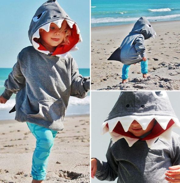 Yürümeye başlayan çocuk bebek erkekler köpekbalığı kapüşonlu üstler kapüşonlu ceket ceket dış giyim kıyafetleri9804807
