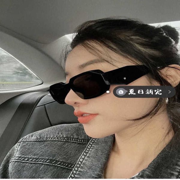 2024 Luxusdesignerin neuer Luxusdesigner P -Familie neuer Blatt für Frauen im Internet Promi -Straßen Fotos Unregelmäßige Spiegelbeine Strand Mode Sonnenbrille