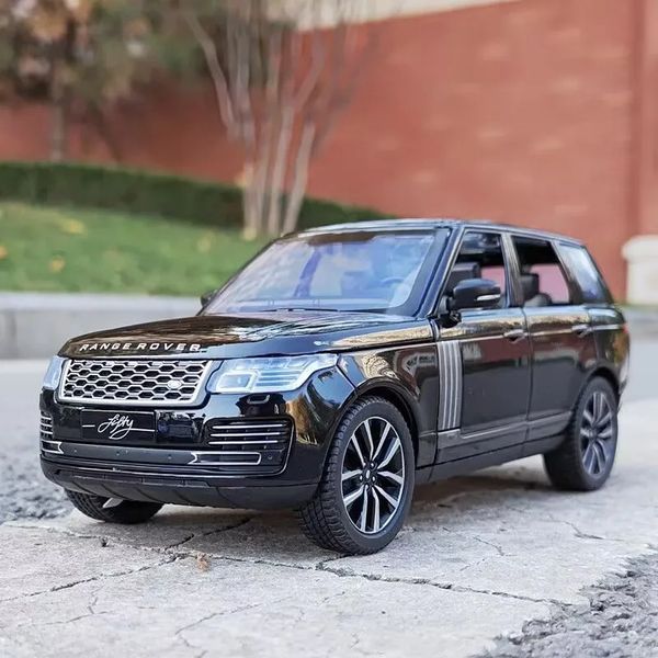 1/24 Range Rover Sports SUV, модель автомобиля из сплава, литье под давлением, металлические внедорожники, модель автомобиля, имитация звука и света, детские игрушки, подарки 240306