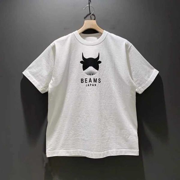 T-shirt das mulheres Ox-head Mount Print Vigas T-shirts Japonês Popular Street Fashion Tops Tees Puro Algodão Respirável VIGAS JAPÃO Roupas J240309