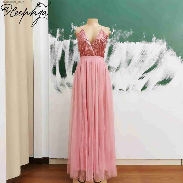 Urban Sexy Dresses Schönes rückenfreies rosa langes Abendkleid 2024 Auf Lager A-Linie Spaghettiträger Tüll Sexy Frauen formelle Anlässe Kleider Großhandel L240309