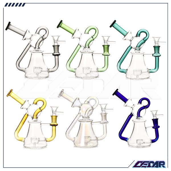 Klein Tornado Percolator Glass Bong Hookahs 7,9 polegadas Recycler Water Pipes Oil Dab Rigs com tigela de 14 mm