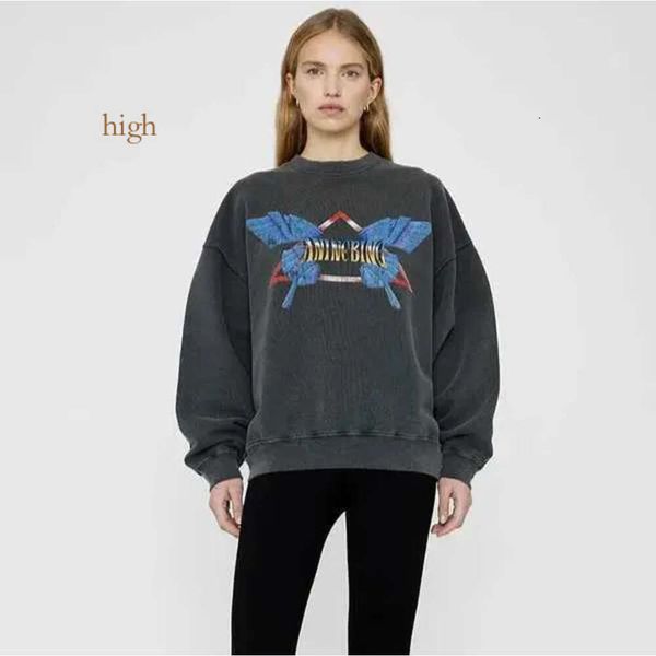 Sweatshirts 2023 Yeni Annie Bing Yaz Orijinal Karışımı 30 Stil Pamuk Tasarımcı Kadın Moda Hoodie Sokak Giyim