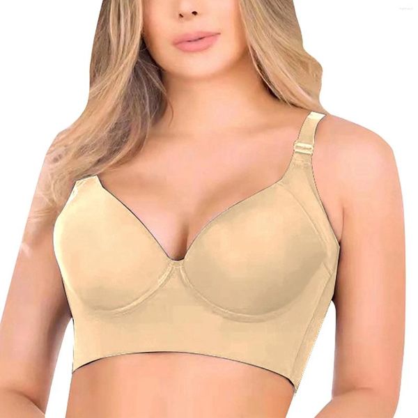 Sutiãs senhoras volta suave shaper sutiã plus size banda larga shapewear gordura roupa interior top shapers f cup