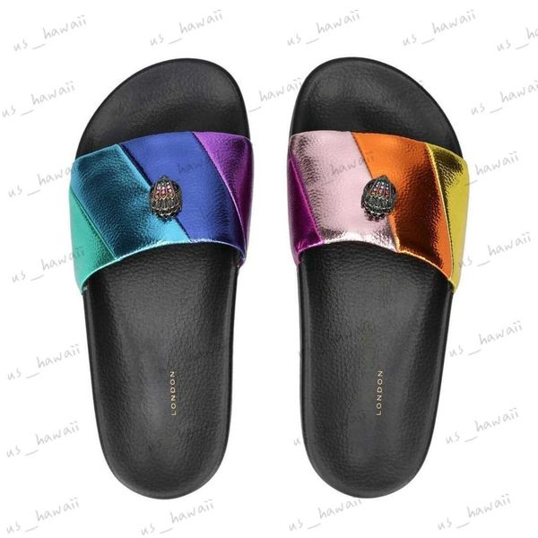 Sandalen Kurt Geige Slipper Sandale Flacher Schuh Luxus Designer Slide Freizeitschuhe Damen Sliders Eagle Head Rainbow Top-Qualität Mule Summer Beach Flip Flop Platform Slip