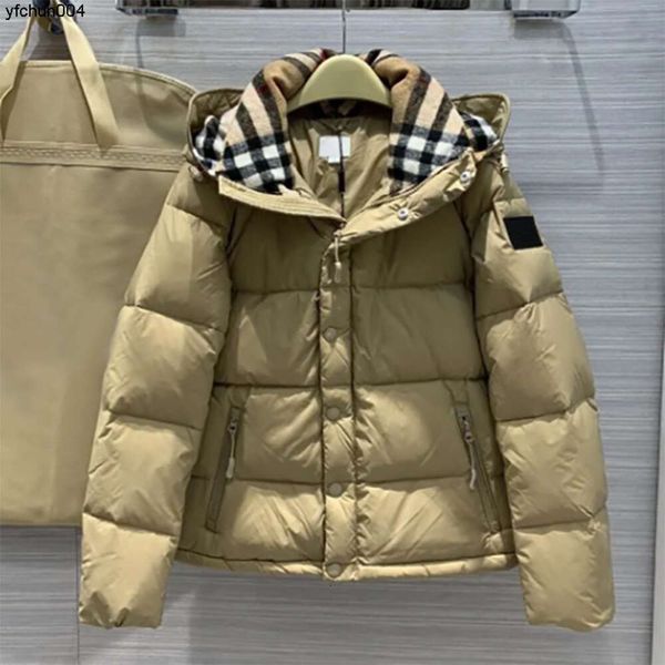 Yüksek kaliteli erkek aşağı ceket tasarımcısı parkas 23fw moda kış bayan ceket lüks mektup ekose klasik sıcak ilk üç renk 71yv