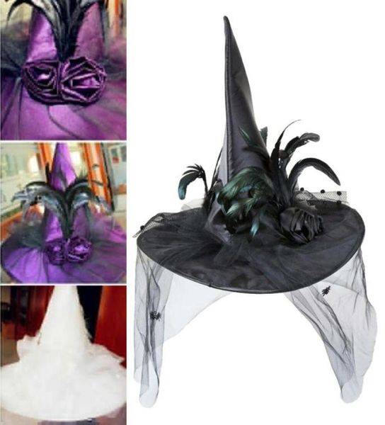 Chapéus ao ar livre tampas de bruxa adulto traje acessório halloween fantasia cosplay decoração zj555348049