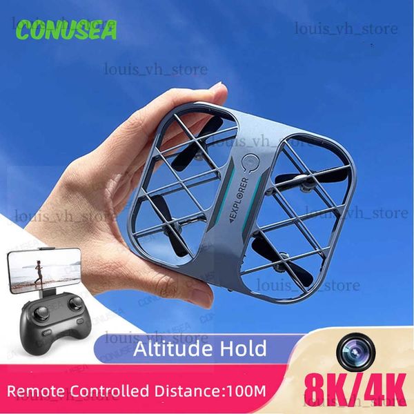 Elektrik/RC Uçak JJRC H107 Mini Drone Dron 8K 4K Kameralı Gerçek Zamanlı Şanzıman Mini Cep UFO Küçük Uzaktan Kumanda Uçak Oyuncak Boy T240309