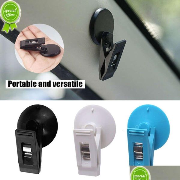 Outros acessórios interiores Novo 1/2 Pcs Ferramentas de fixação Ventosa Plástico Janela de carro Clipe Bill Holder Cartão Braçadeira para bilhete de toalha D Dhzu2