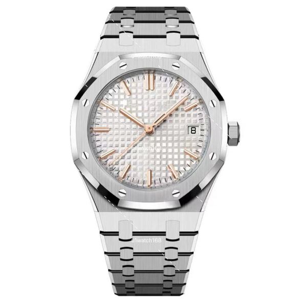 Luxry designer relógio masculino 42 nova rosa gld branco audemar dail mens relógios u1 relógio no exterior 15400st aço inoxidável Orologio di Lusso Montre de luxe