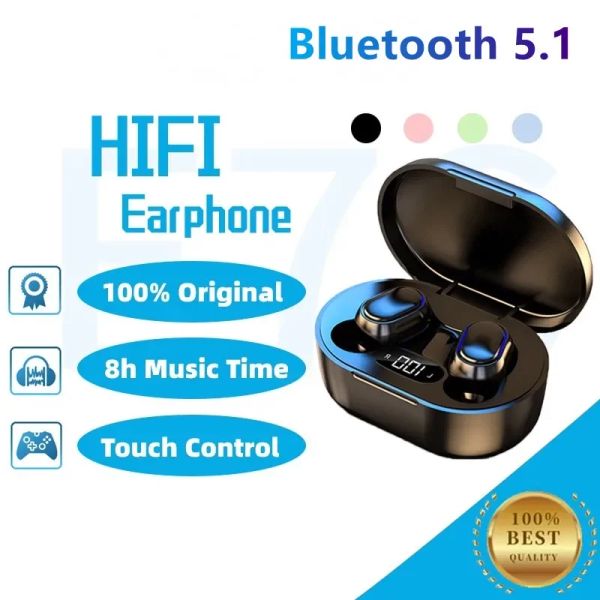 Original e7s tws fone de ouvido sem fio bluetooth com microfone display led fones para iphone xiaomi tws fone de ouvido bluetooth