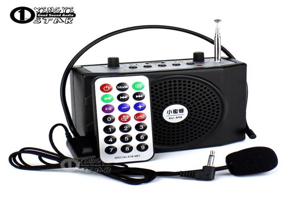 Megafono da esterno Amplificatore di potenza portatile Mini altoparlante USB Scheda TF Radio FM MP3 Lettore musicale Altoparlante Cuffie Microfono4970693