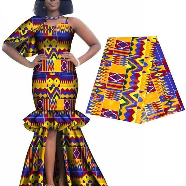 África ancara kente batik tecido cera real pagne 100% algodão qualidade africano engomado tissu costura para vestido artesanato diy t200810238t