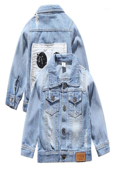 Jacken Kinder Maus Denim Jacke Mantel 2021 Frühling Herbst Kinder Mode Oberbekleidung Jungen Mädchen Loch Cartoon Jeans Für 27 Jahre 2200196