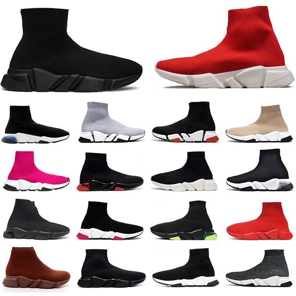 Designer-Sockenschuhe für Herren und Damen von dhgates, Weiß, Schwarz, Rot, Slip-On, klare Sohle, Neongelb, Socken, Speed-Runner-Trainer, Stretch-Stoff, Speed-Sneaker, lässig, 36–45, heiß