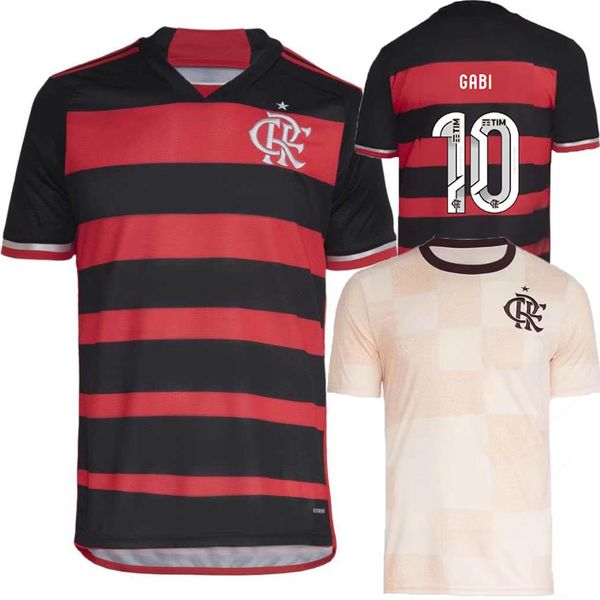 Flamengo Futbol Formaları 2024 2025 Vidal De Arrascaeta Gabi Futbol Gömlek Pedro B.Henrique E.ribeiro Camisa Flamengo 24 25 Outubro Rosa Ön Maç Ön Eğitim Jersey