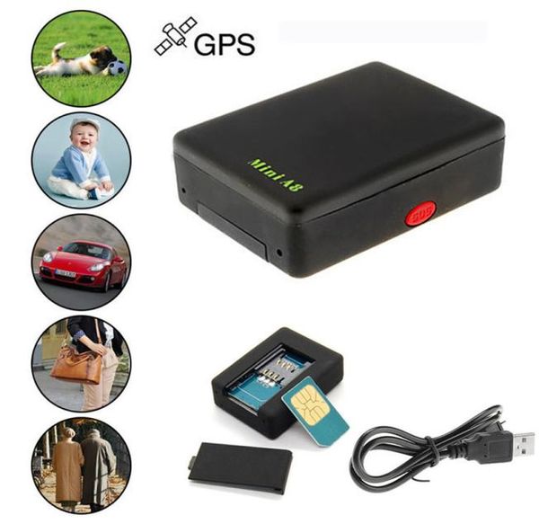 Fcarobd Mini A8 GPS Tracker Locator Echtzeit Auto Kinder Haustier GSM GPRS LBS Tracking Netzteil mit SOS-Taste5125129