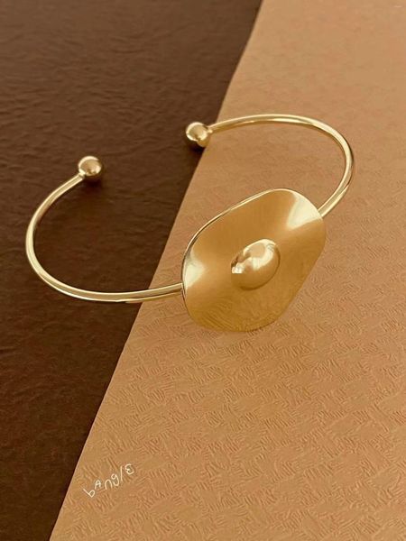 Pulseira - 2 unidades banhado a ouro / prata com abertura ajustável em metal de cobre redondo