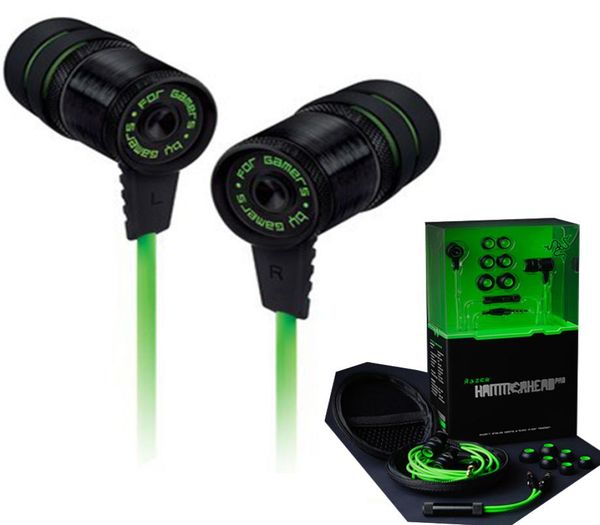 V2 Razer Hammerhead Pro Наушники-вкладыши Наушники с микрофоном Розничная коробка Металлическая игровая гарнитура CF Универсальная для всех телефонов PC2671349