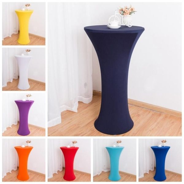 Tischdecke 19 Farben Cocktail Hochzeit Spandex Abdeckung High Bar Lycra Leinen Party Bankett El Dekoration320K