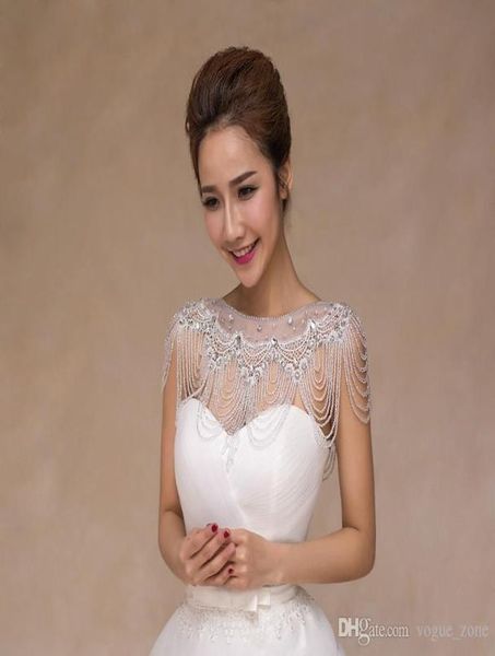 Bling Bling di alta qualità sposa catena di spalla perline da sposa cristalli avvolge matrimonio collana di moda da sposa gioielli da sposa Rhinesto9438842