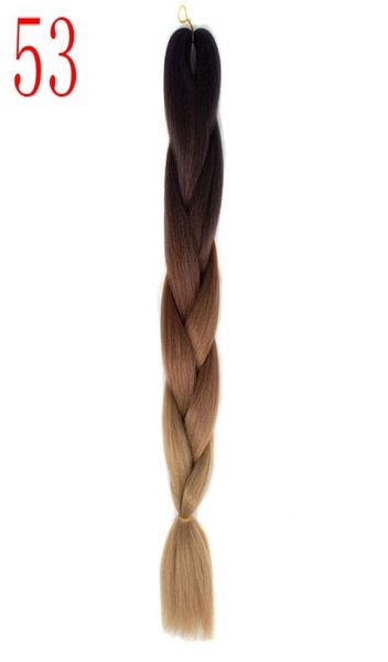 Estensioni dei capelli sintetici da 100 pezzi Viola Intrecciare i capelli ombre Due toni Fibra ad alta temperatura espressione intrecciare i capelli5333714