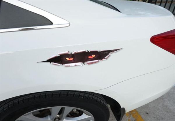 Estilo de carro legal engraçado olhos de gato espreitando adesivo de carro à prova d'água espreitando monstro acessórios automotivos capa de corpo inteiro para todos os carros 4334454