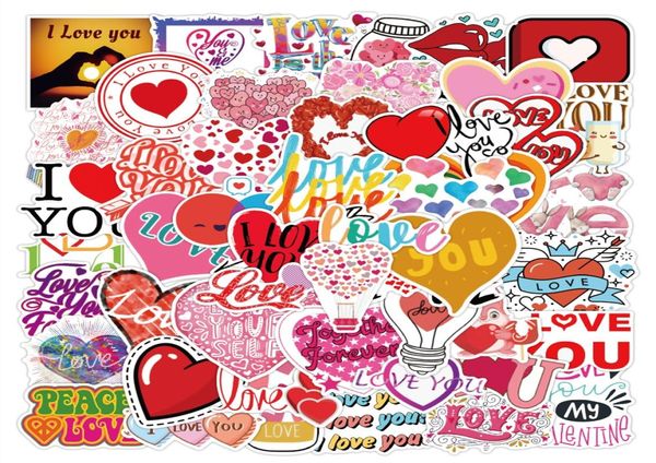 Pacchetto di 50 pezzi carini adesivi d'amore vintage Valentine039s Day Lovely Gifts sitkcer per laptop Baggage Car Decals Drop6903612