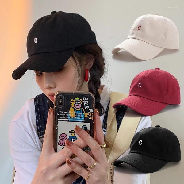 Berretti da baseball con lettere ricamate per donna Uomo Retro in morbido cotone Snapback Cappello da sole Casual Hip Hop Sport Papà Trucker