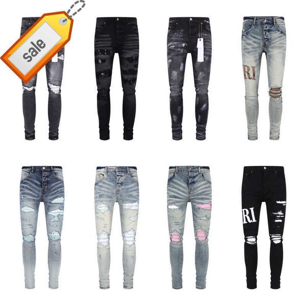 Lila Jeans Denim-Hose Herren Lila Jeans Designer Jean Herrenhose High-End-Qualität Gerades Design Retro Streetwear Lässige Jogginghose Joggerhose Größe 29-40 PI