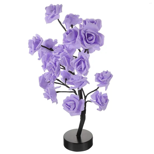 Dekorative Blumen Haushalt Rose Laterne Baum Lichter Indoor Tischplatte Dekor Kunststoff Liebe Rosen Lampe