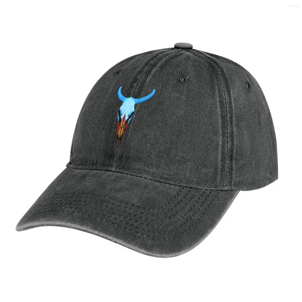 Berretti BAJA VIBES - Cappello da cowboy con teschio di toro dipinto Cappellino snapback personalizzato Cappelli di lusso carini Uomo Donna