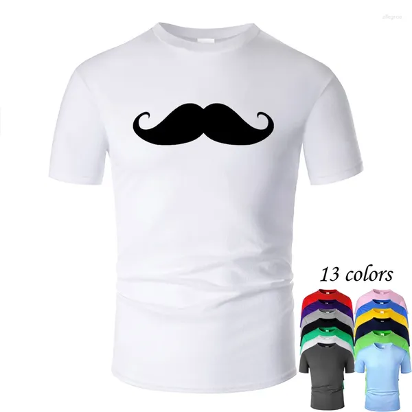 T-shirt da uomo Baffi Line Art O Collo Camicia in cotone da uomo e da donna unisex estiva manica corta progettata T-shirt casual M01066