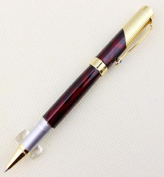 Jinhao 9009 vermelho escuro e dourado luxo diamante extra fino nib caneta fonte 038mm canetas de tinta para escrever r205539928