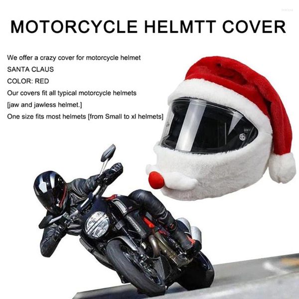 Caschi motociclisti Babbo Natale Copertina divertente elastico elastico Full Face Plush Christmas Hat Accessories