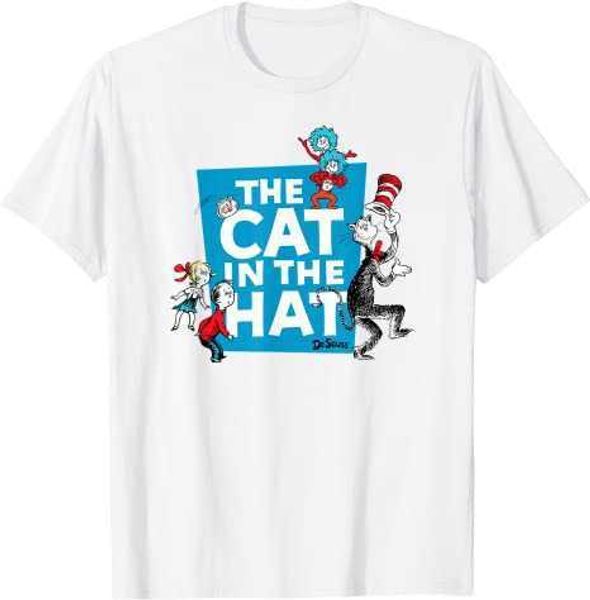 Camiseta com personagens do Dr. Sus, o gato com chapéu