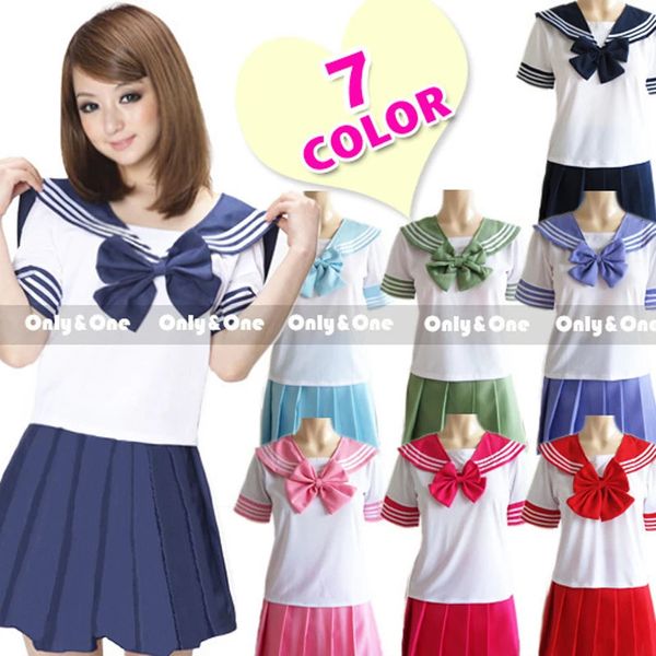 Schuluniform für Mädchen im japanischen Stil Student JK Sailor ShirtFaltenrock Set Frau Cosplay Kostüme Sexy Marineanzug 240301