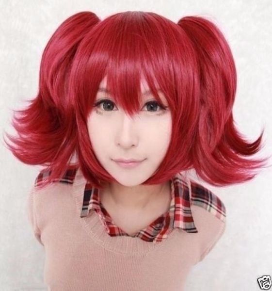 Novas tranças vermelhas caudas de pônei escola menina adulto cosplay peruca015158004