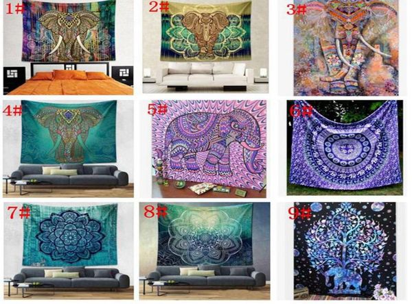 150 * 130 cm Arazzo appeso a parete indiano Mandala bohemien arazzo hippie arazzo poliestere decorazione della parete dormitorio arredamento KKA44999382643