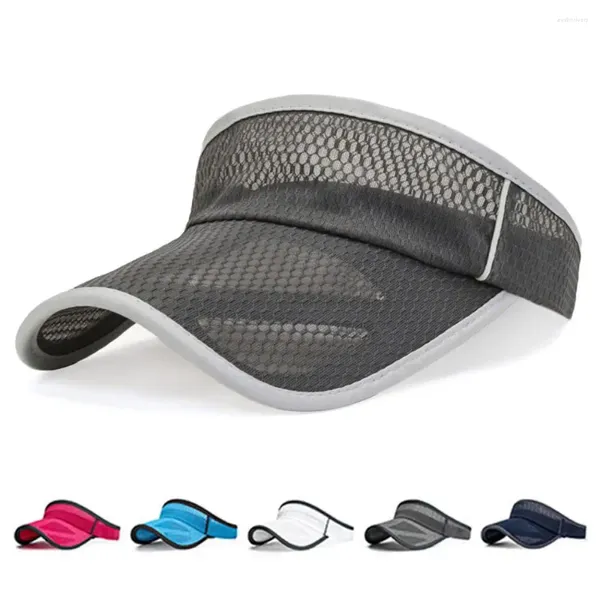 Cappellini da baseball Cappello a cilindro vuoto traspirante in rete Protezione UV estiva Visiere da ciclismo per sport all'aria aperta Berretto da baseball regolabile con tesa larga