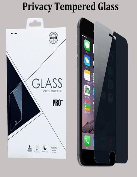 Privatsphäre gehärtetes Glas für iPhone 12 11 pro Xs max 8 7 6 Plus 9H 033 mm AntiSpy Displayschutzfolie für Samsung Note 5 S78100971